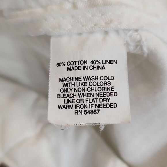 EXPRESS cotton linen blend white pants for women - Picture 9 of 11